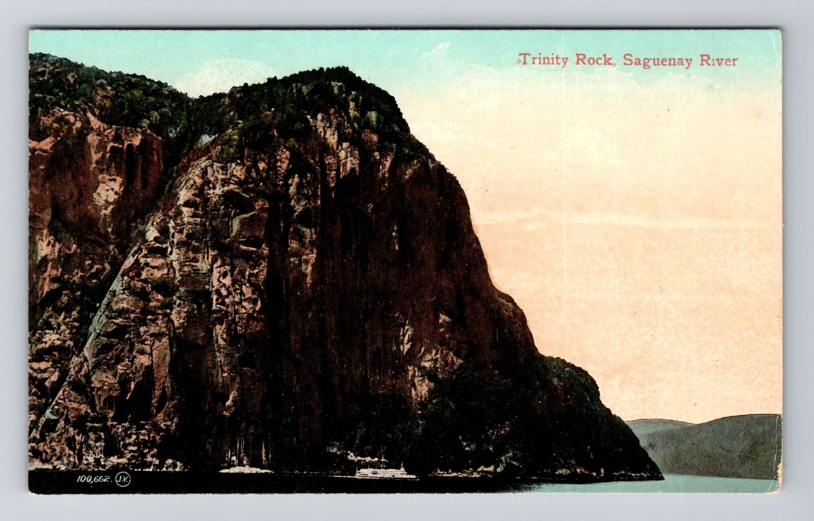 Montreal-Quebec, Trinity Rock, Saguenay River, Vintage Postcard