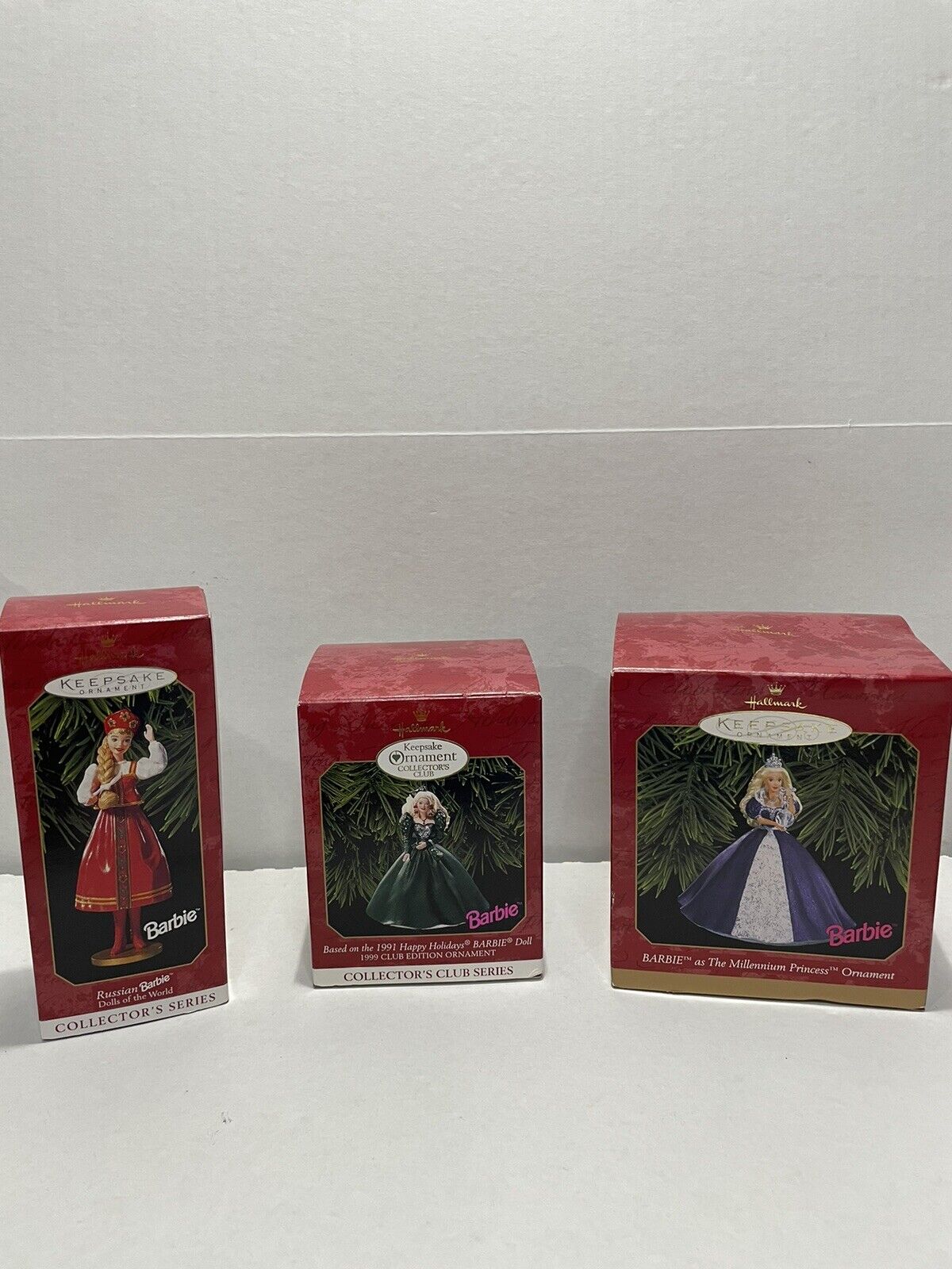 Vintage Hallmark Keepsake Ornaments Lot Of 3 Barbie Doll Themed New In Box