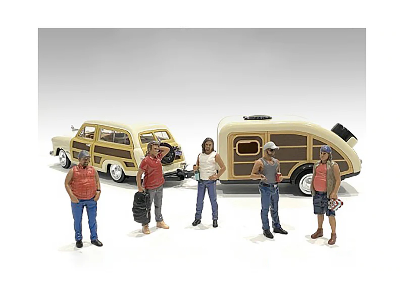 Campers 5 piece Figure Set for 1/18 Scale Models