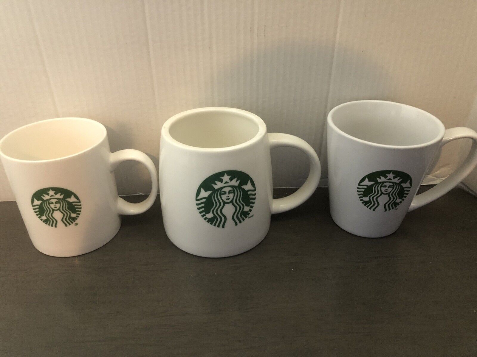 Starbucks Coffee Mug Lot White W/Siren 2011, 2014, 2016 One Sided