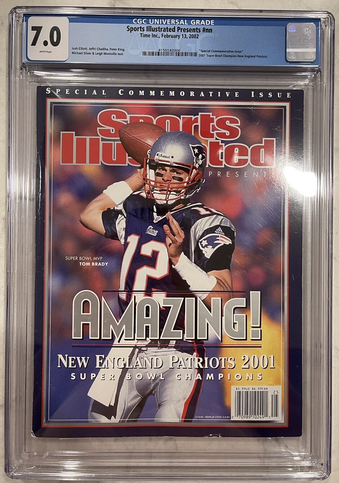 Sports Illustrated Presents 2001 Patriots Super Bowl Issue Brady Cover CGC 7.0