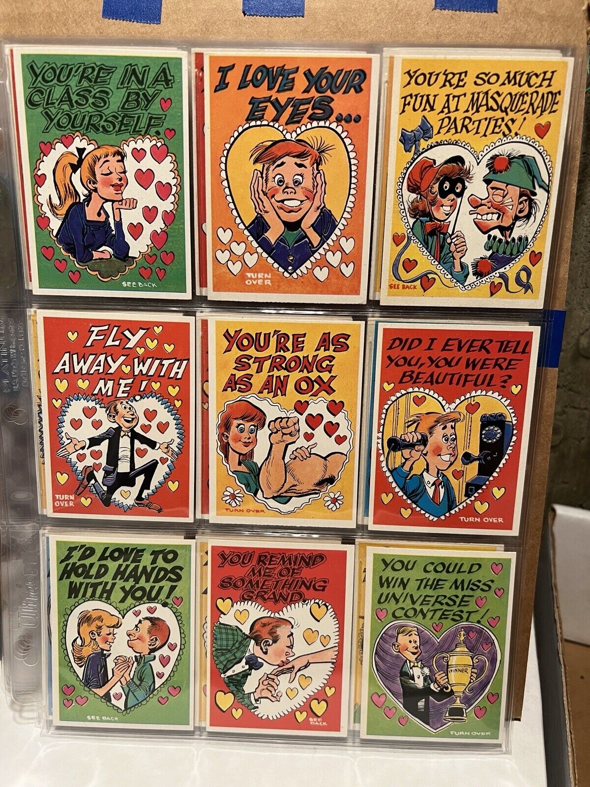 1960 TOPPS CHEWING GUM FUNNY VALENTINE COLLECTOR CARD FULL SET (1A-66A)