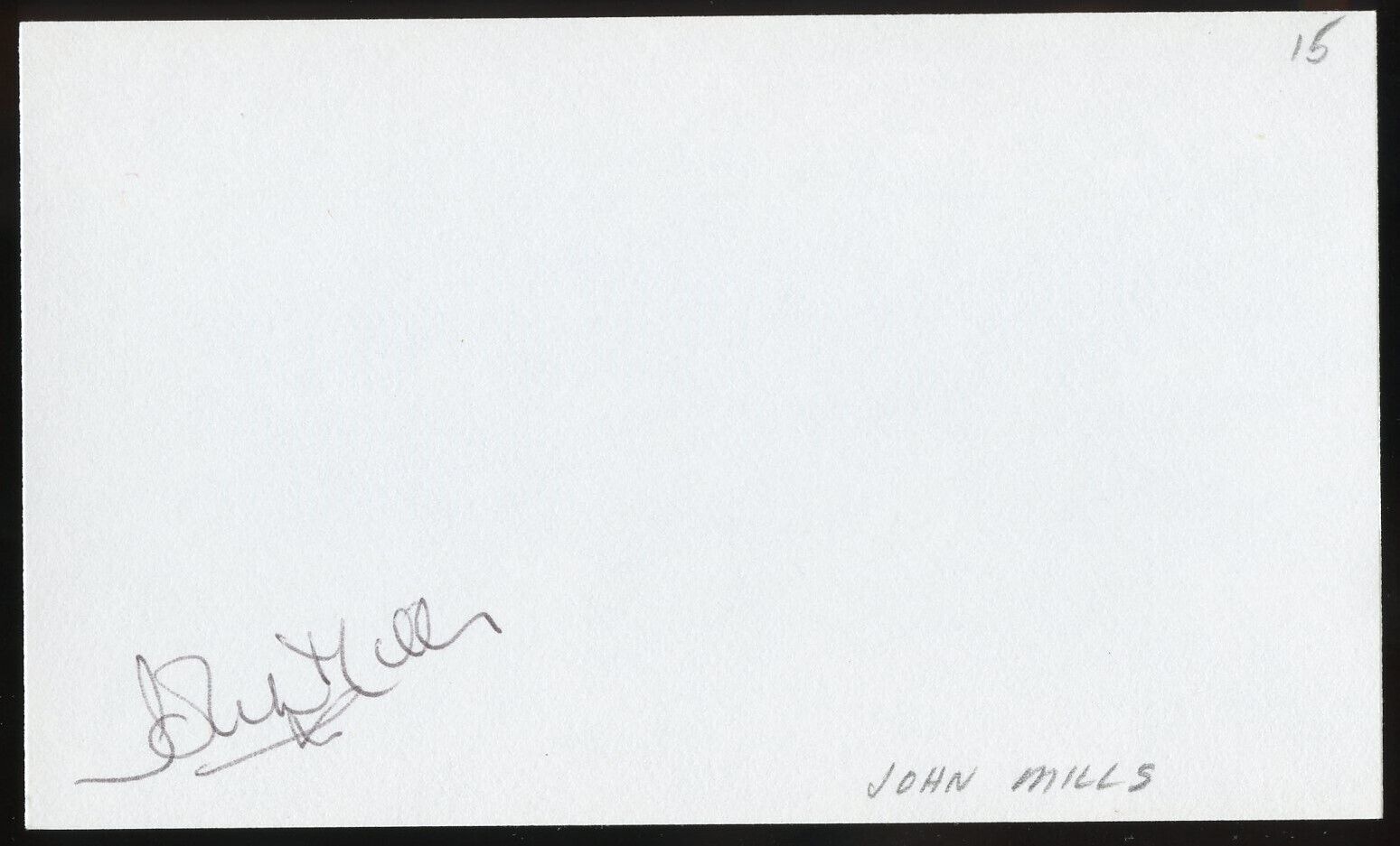 John Mills d2005 signed autograph auto 3x5 Cut English Actor in Ryan's Daughter