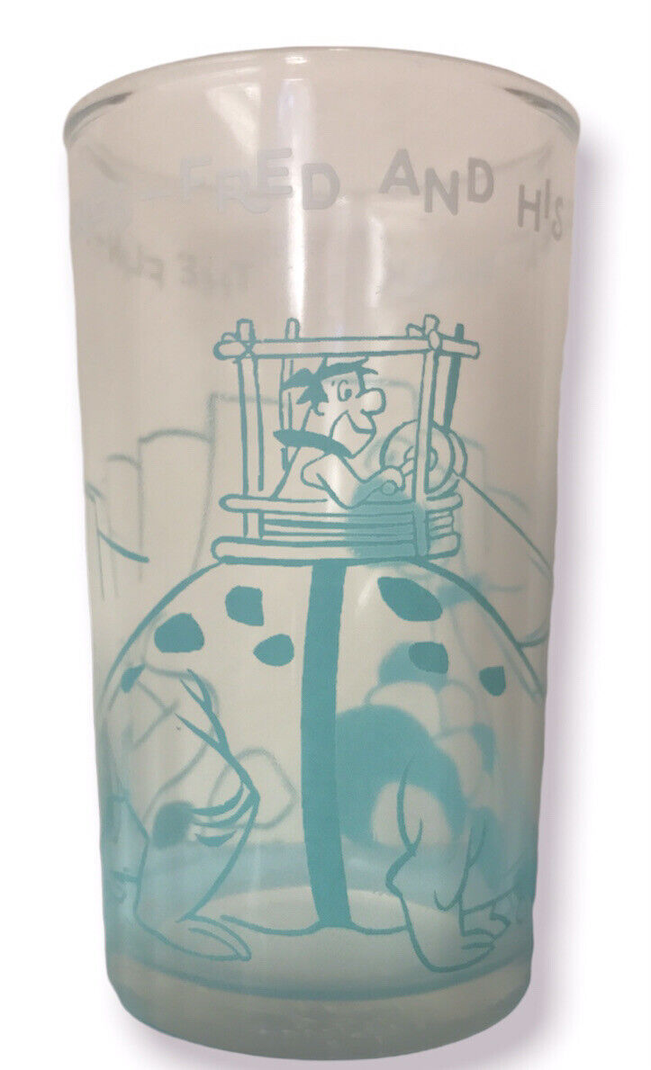 “The Flintstones - Fred and His Pal at Work” Wilma on the Bottom 1962 Glass
