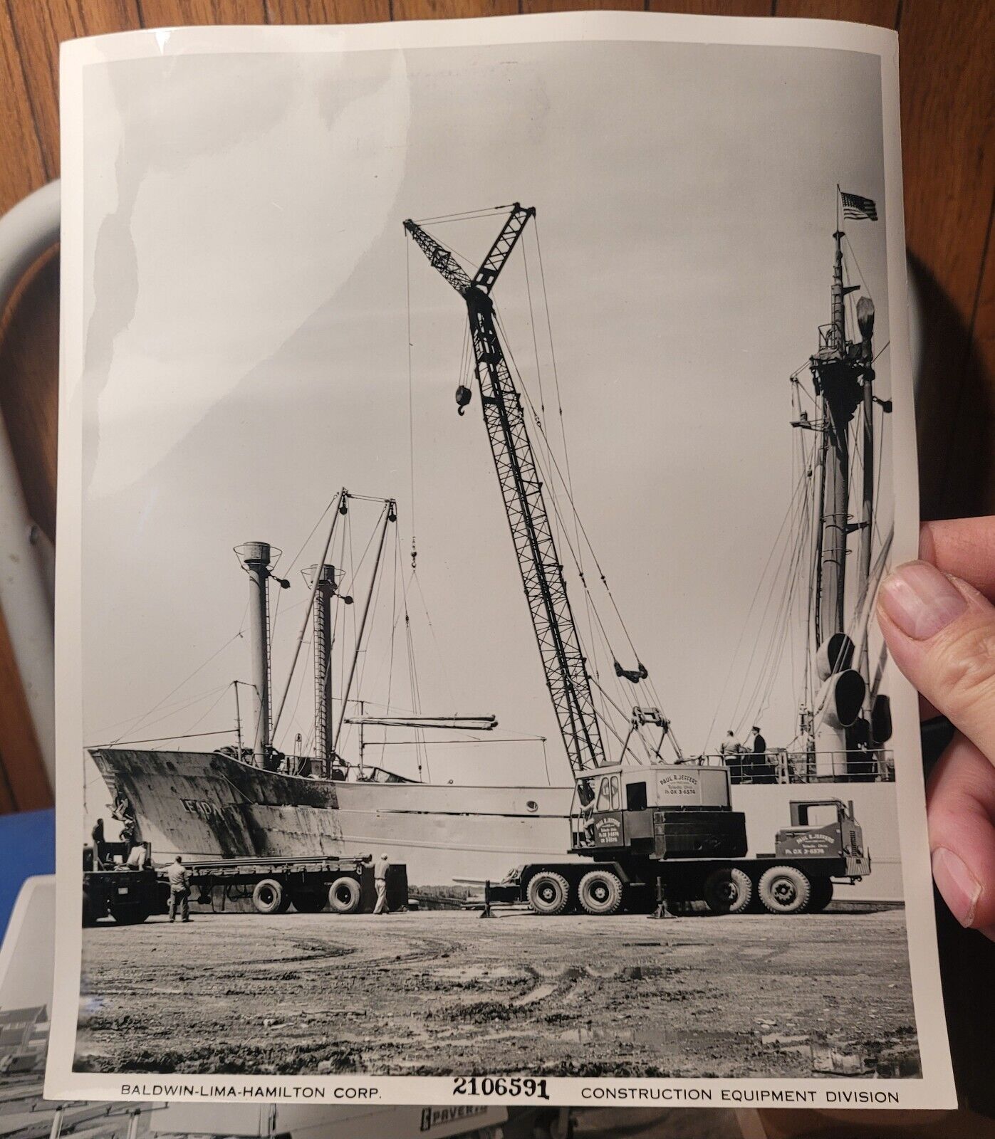 Vintage BLH 54-T Truck Crane Press Construction Photo Lima Ohio