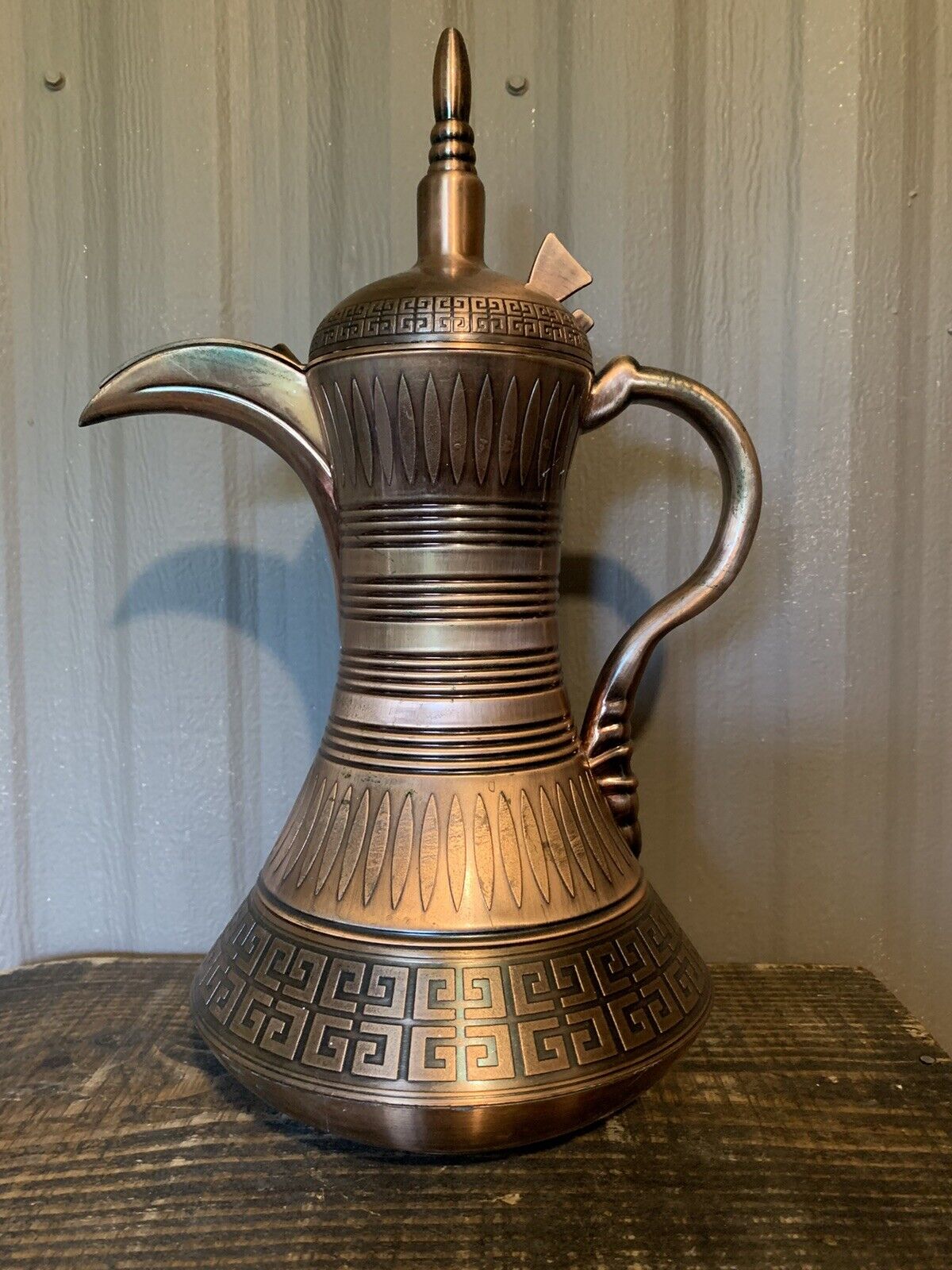 Fun Faux Persian Turkish Dallah “Copper” Coffee Pot Thermos Glass Interior