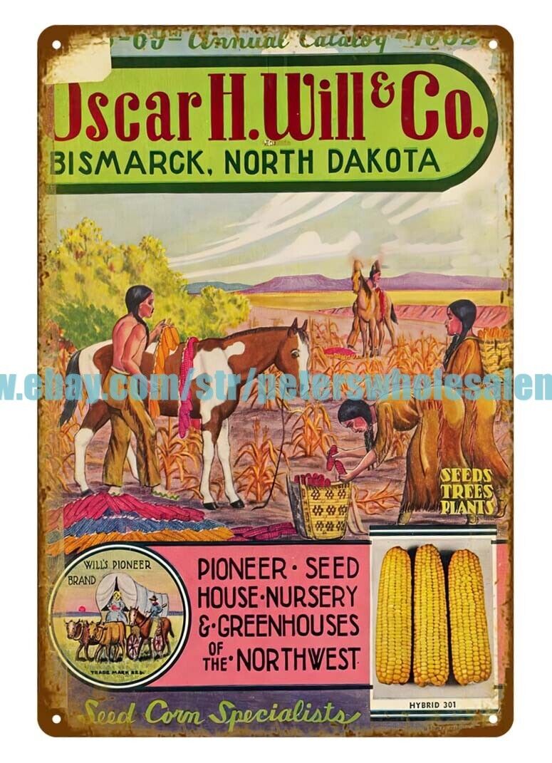 1952 native Indian seed corn Pioneer Seedhouse Nursery Greenhouses Northwest tin