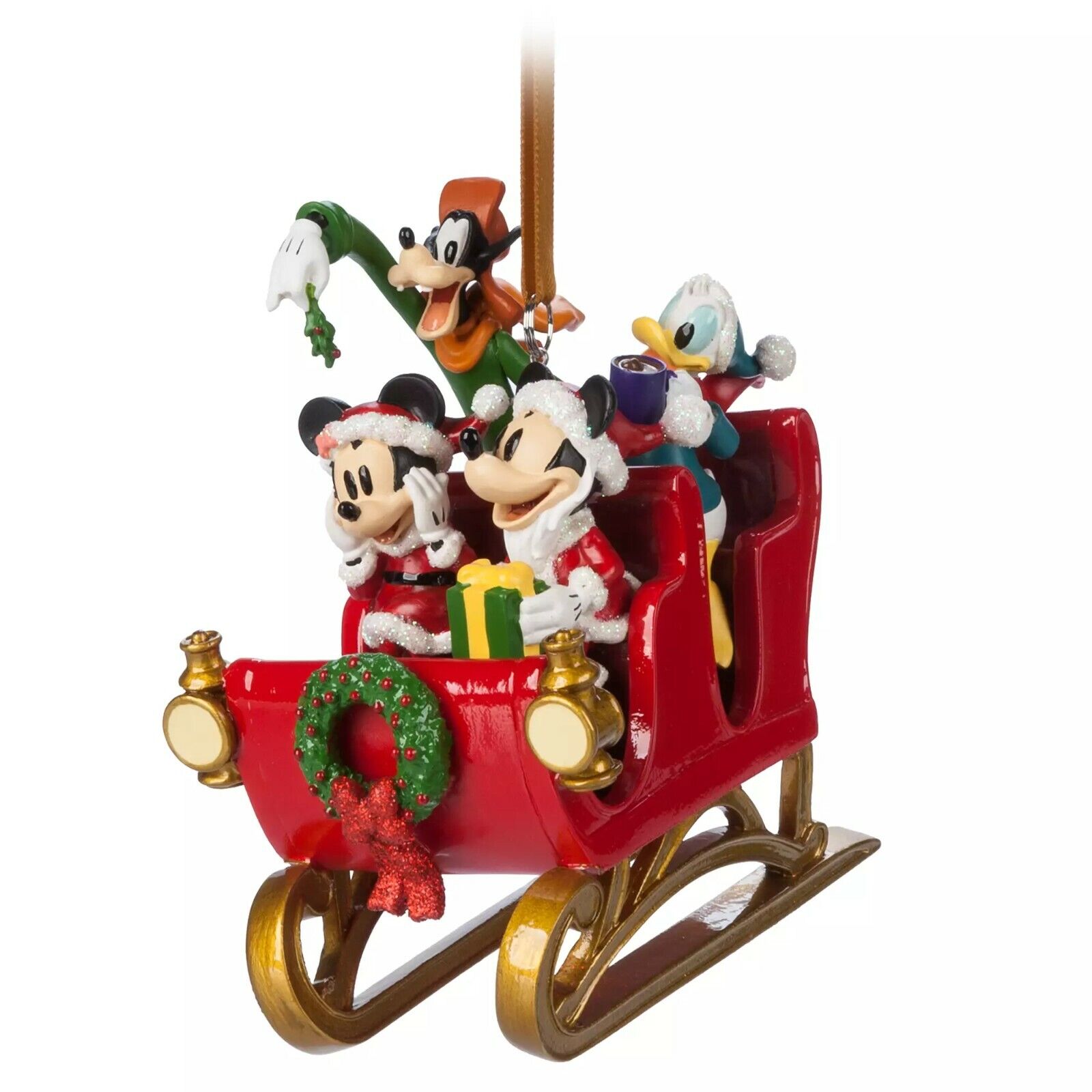 NEW Disney Santa Mickey Mouse & Friends in Sleigh Figural Ornament 2021 BNIB NWT