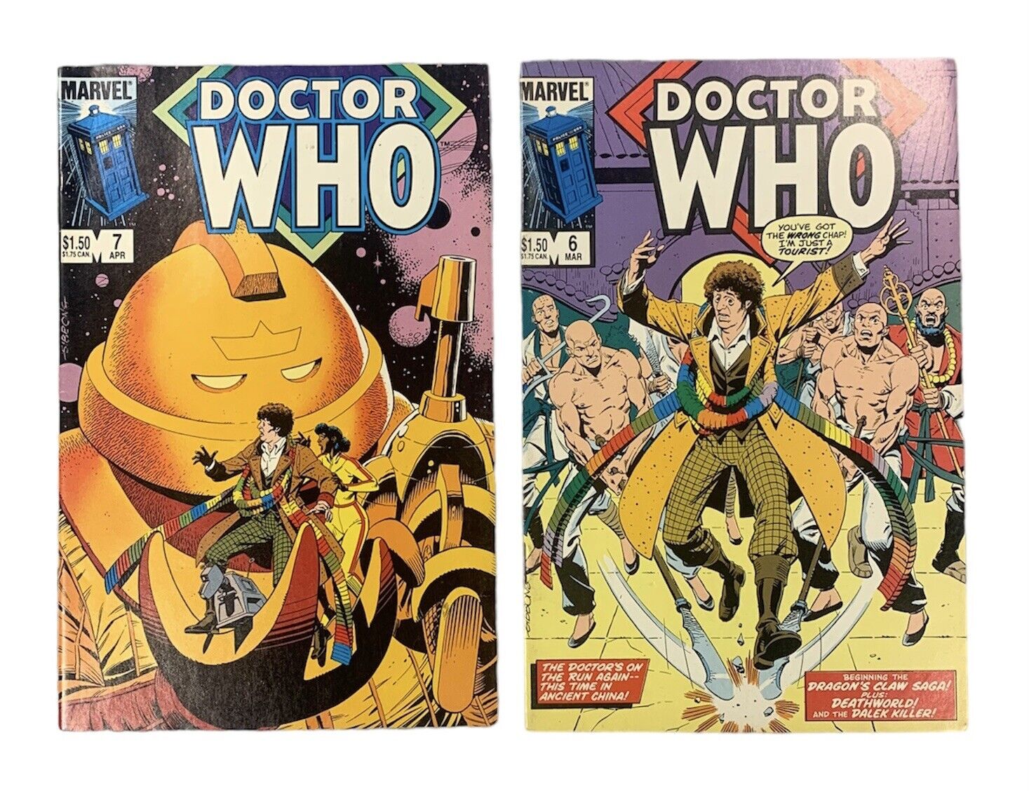 Doctor Who Comic Books Marvel #6 & #7  Lot of Two 1985 Copper Age