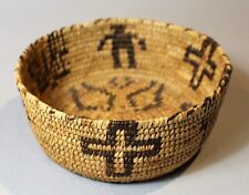 Antique or Vintage Western Apache Or Pima  Basket Decorated with Crosses c. 1930 picture