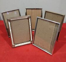 Lot Of 5 - Vintage Metal Picture Frames Easel Fits Photo Size 5