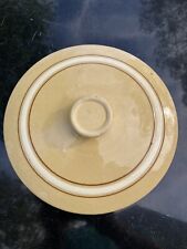 Antique Yellowware Mocha Cream Band  Chamber Pot Tureen LID ONLY 10