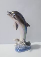 Beautiful realistic Dolphin glossy ceramic figurine picture