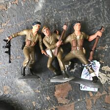 1963 LOUIS MARX Vintage WWII Canadian Soldiers 6’’ Plastic Action Figures Lot X3 picture