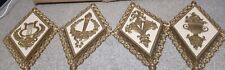 4 Vintage MCM Homco Syroco Gold Diamond Shape Wall Decor Plaques. Made in USA picture