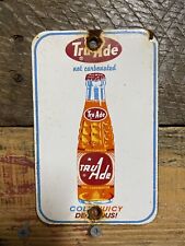 VINTAGE TRU-ADE PORCELAIN SIGN SODA BEVERAGE ORANGE DRINK GAS & OIL GENERAL POP picture