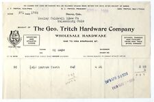 1909 DENVER COLORADO BILLHEAD GEORGE TRITCH HARDWARE COMPANY picture