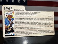 1985 GI Joe SHIPWRECK Trading File Card Only Near Mint ARAH vintage SAILOR picture