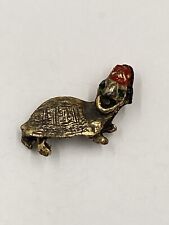 Vintage Shriners Klitzner Turtle In Red Hat Lapel Pin READ DESCRIPTION picture