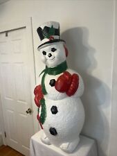 Vintage Blow Mold Frosty Snowman 44”Christmas Decoration Light General Foam picture
