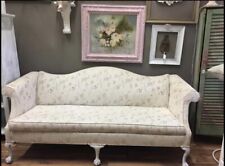 Chippendale Style Camel Back Sofa Ball & Claw Feet Chalk White Paint Distressed picture