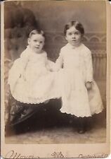 Two Children Photograph Pose Late 1800s Fashion Ohio Cabinet Card 4x6 picture