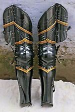 20Ga Steel Antique Medieval Knight Black Warrior Gothic Leg Set Armor greaves picture