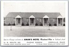 Vtg Orrville Ohio OH Aman's Motel Riceland 1950s View Postcard picture