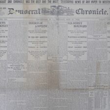 1896 Democrat Chronicle Newspaper WILLIAM MCKINLEY Rudyard Kipling FRANK K HAIN picture