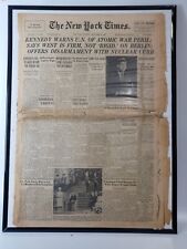 RARE New York Times September 26 1961 Cuban Missile Crisis Kennedy Atomic War picture