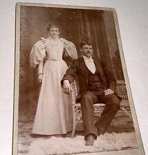 Rare Antique ID'd American Couple, Mr. & Mrs. Norman Smith NY Cabinet Photo US picture