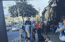Vintage Photo Slide 1985 California Street Scene Shoe Shining Police Women Posed picture