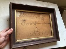 17x13” Antq Walnut Deep Well Victorian  Picture Frame W Bookstore Advertisement picture