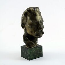 1968 Vintage Soviet USSR Metal Bust of Writer Gorky Sculpture Marble Base picture