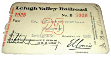 1925 LEHIGH VALLEY RAILROAD EMPLOYEE PASS #5936 picture