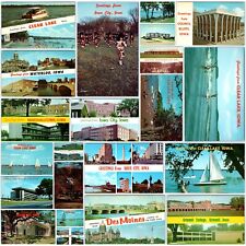 x22 Iowa SET #2 c1960s Greetings Postcard Lot City Chrome Photo Clear Lake A182 picture