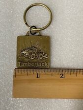 Timberjack BRASS Key Chain Skidder with Logs and Forest Solid Metal Durable picture