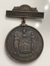 Gettysburg Civil War Veteran Medal Pinback 1893 Dedication of State Monuments picture