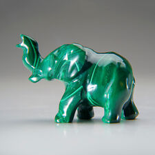 Genuine Polished Malachite Elephant Carving (128 grams) picture