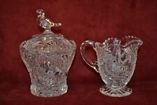 Crystal Hofbauer The Byrdes Collection Etched Bird Sugar & Creamer Set w/Lid picture