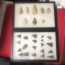 Lot Of 28 Arrowheads/Triangle Points Native American Genuine Indian Artifacts picture