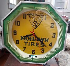 Vintage Original Mohawk Tires Neon Clock picture