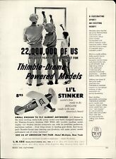 1958 PAPER AD Toy Li'l Stinker Biplane Airplane Thimble Drome .020 Gas Engine picture