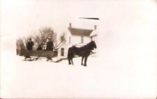 Orangeville Illiinois 1915 Vintage Sleighing Real Photo Postcard picture