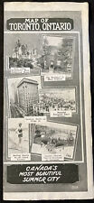 Vintage 1926 MAP of Toronto ONTARIO Canada HOTELS Travel BROCHURE picture