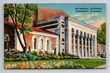 Sacramento CA-California, Memorial Auditorium, Antique Souvenir Vintage Postcard picture