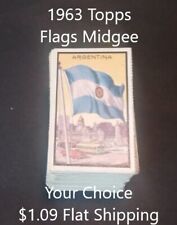 1963 Topps Flags Midgee-YOU PICK THE CARD(S)-Flat Shipping $1.09 picture