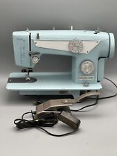 Vintage Modern Home Sewing Machine Teal Retro 50's MCM Baby Blue Japan picture