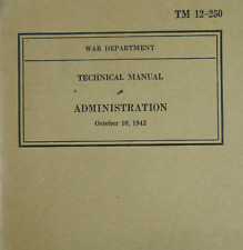 TM 12-250 War Department Technical Manual Administration October 10 1942 Vintage picture