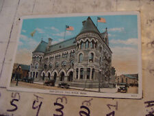 Orig Vint post card 1930 FALLS RIVER MASS POST OFFICE---radio vote content picture